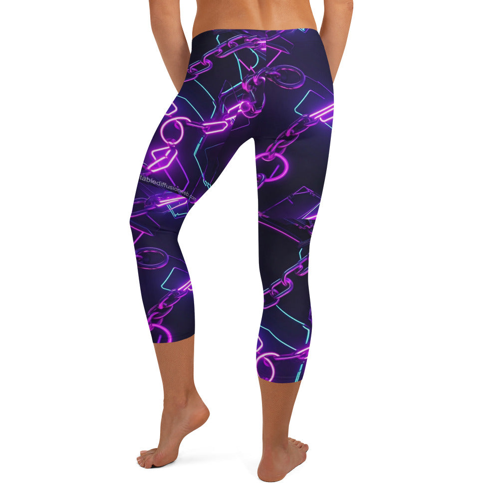 Neon Chains Capri Leggings