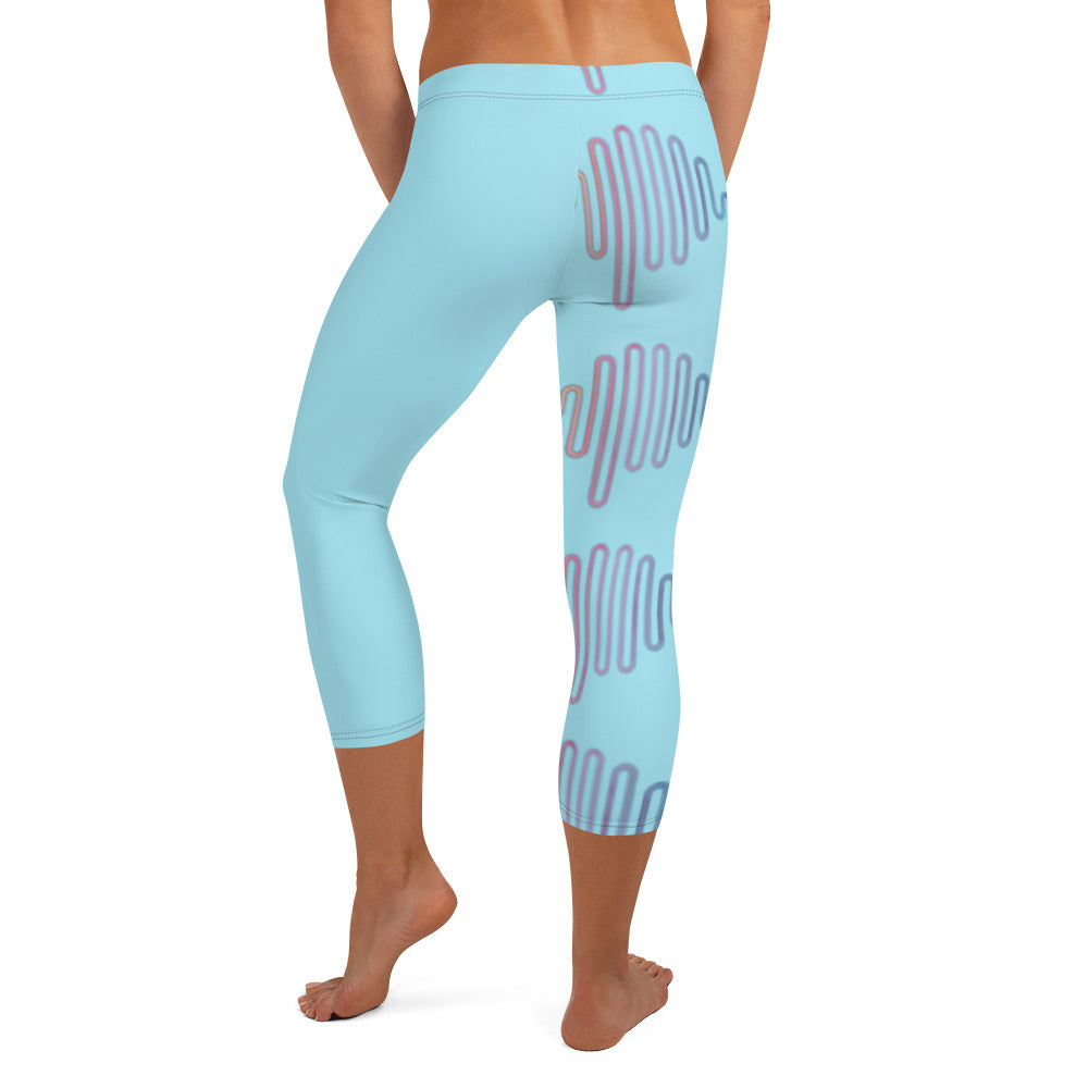 AI Abstract curves Capri Leggings