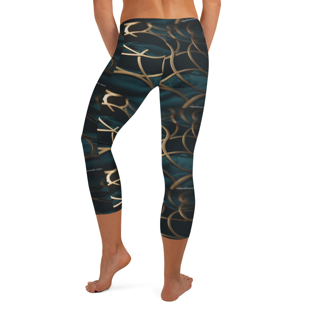 AI Abstract art Capri Leggings