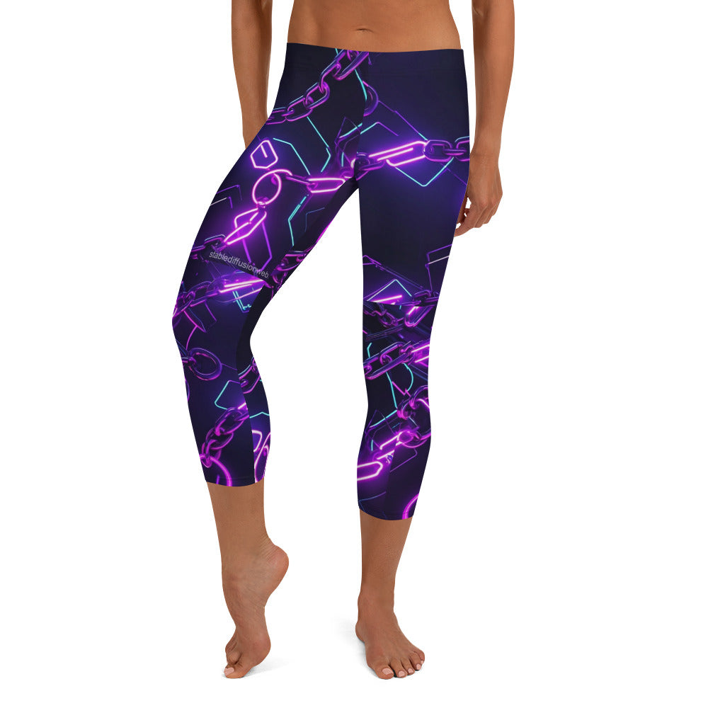 Neon Chains Capri Leggings