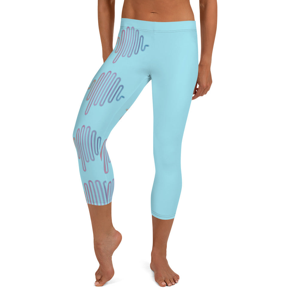 AI Abstract curves Capri Leggings