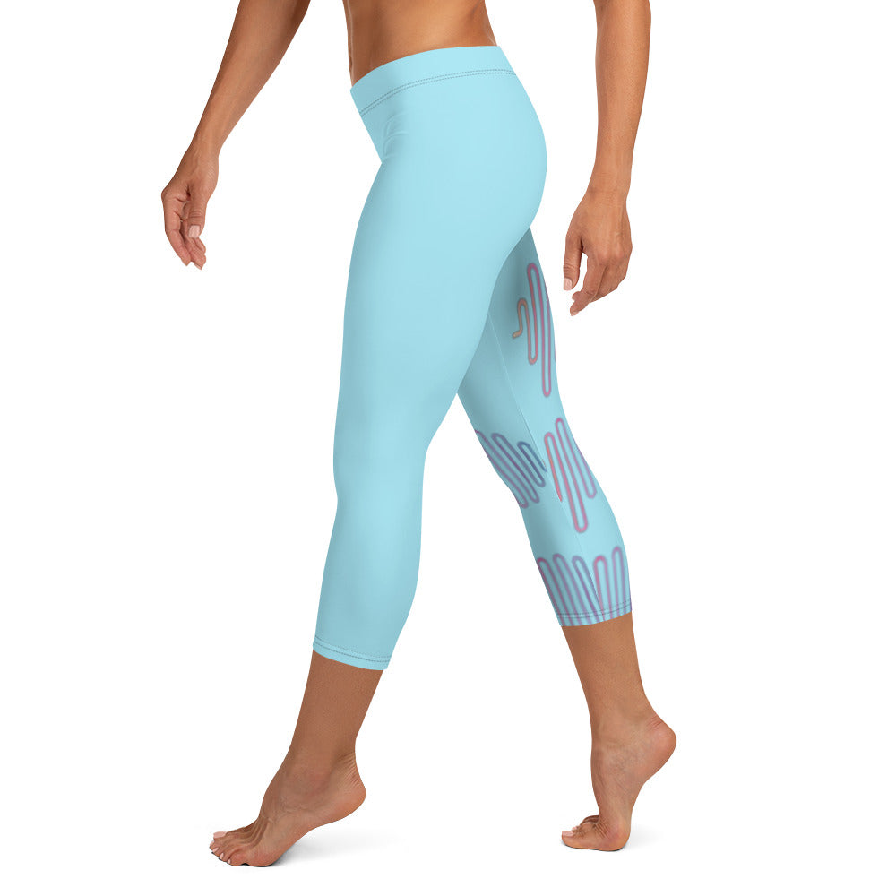 AI Abstract curves Capri Leggings