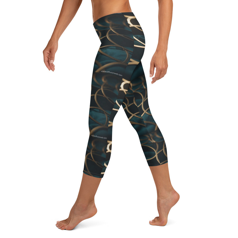 AI Abstract art Capri Leggings