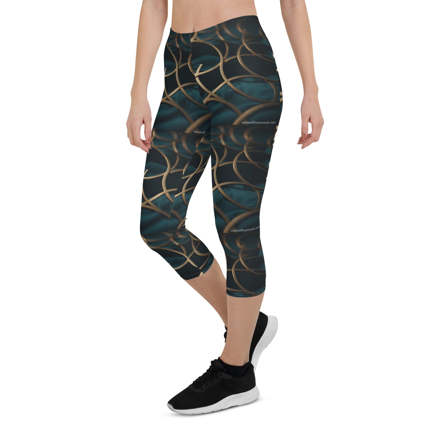 AI Abstract art Capri Leggings