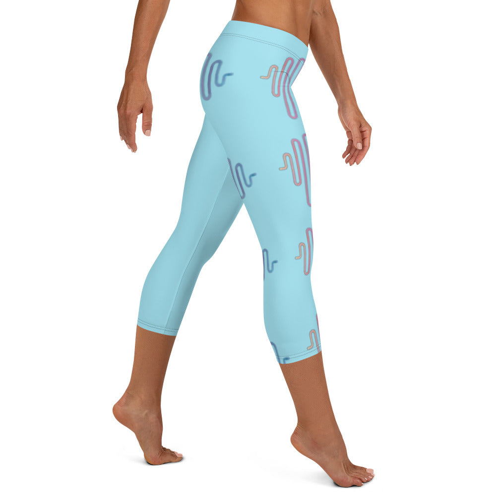AI Abstract curves Capri Leggings