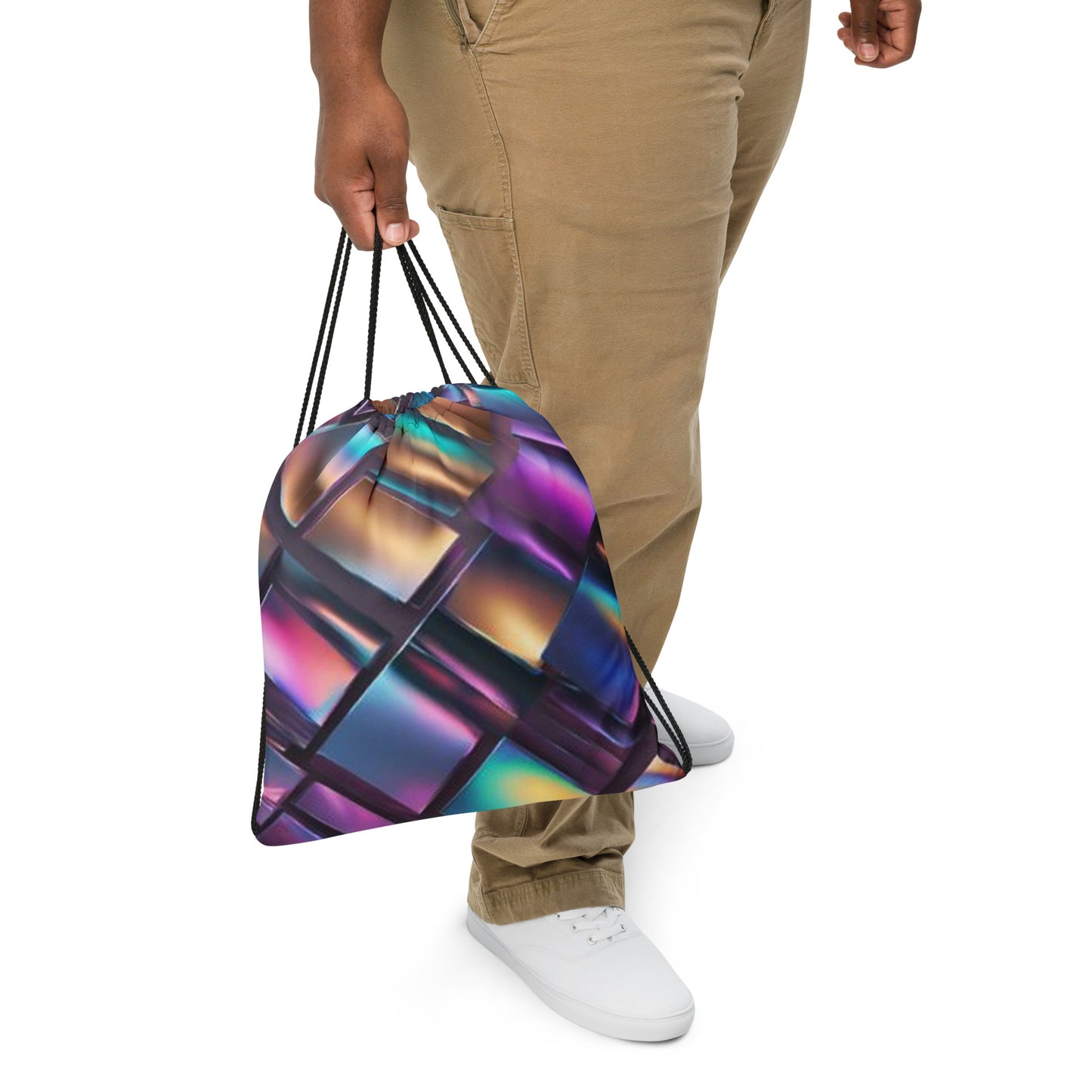 Neon print Drawstring bag