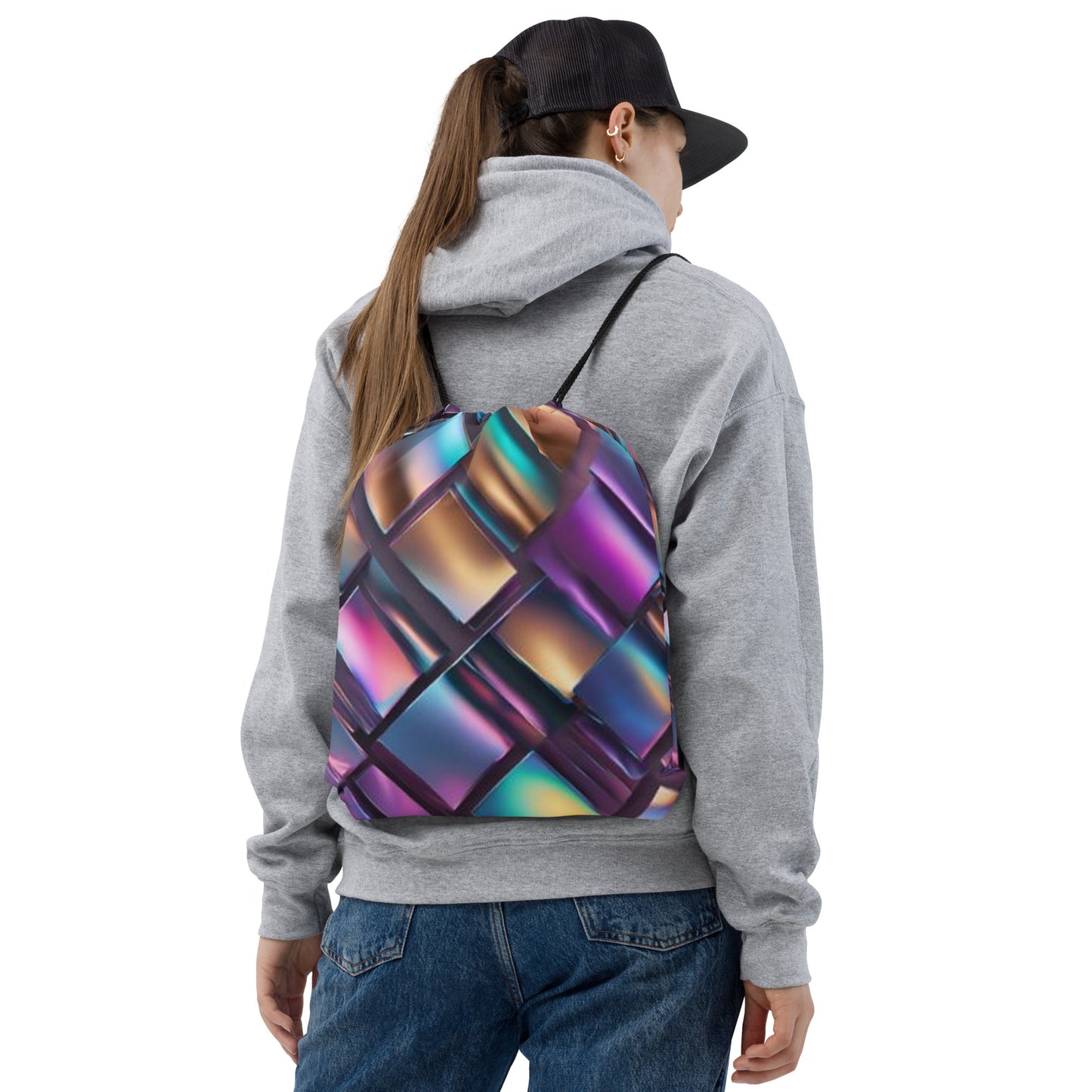 Neon print Drawstring bag