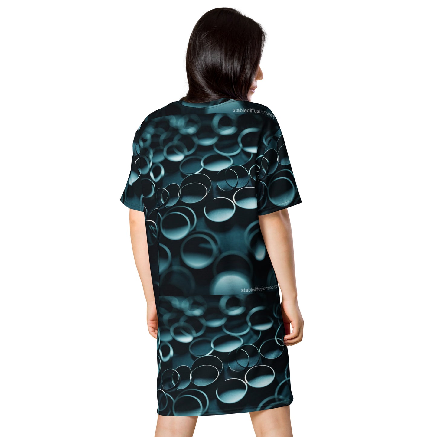 AI Abstract Motif T-shirt dress