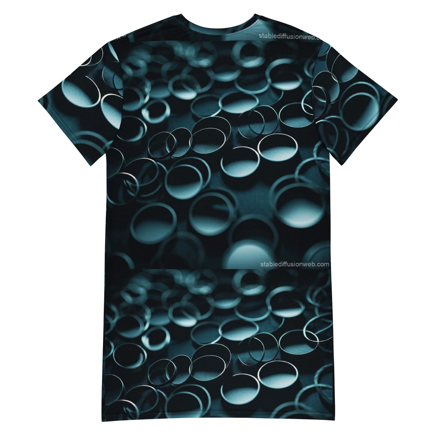 AI Abstract Motif T-shirt dress