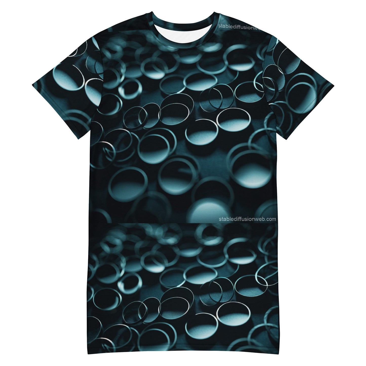 AI Abstract Motif T-shirt dress