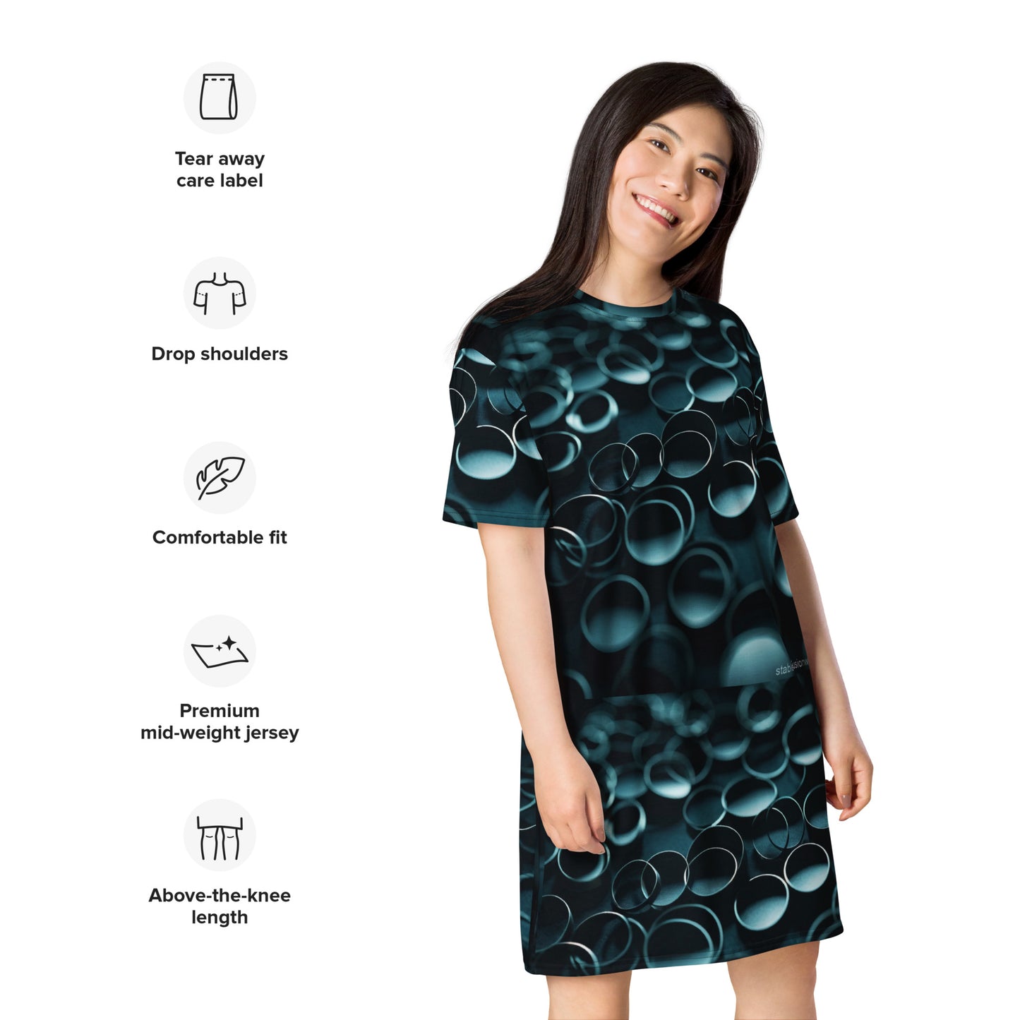 AI Abstract Motif T-shirt dress