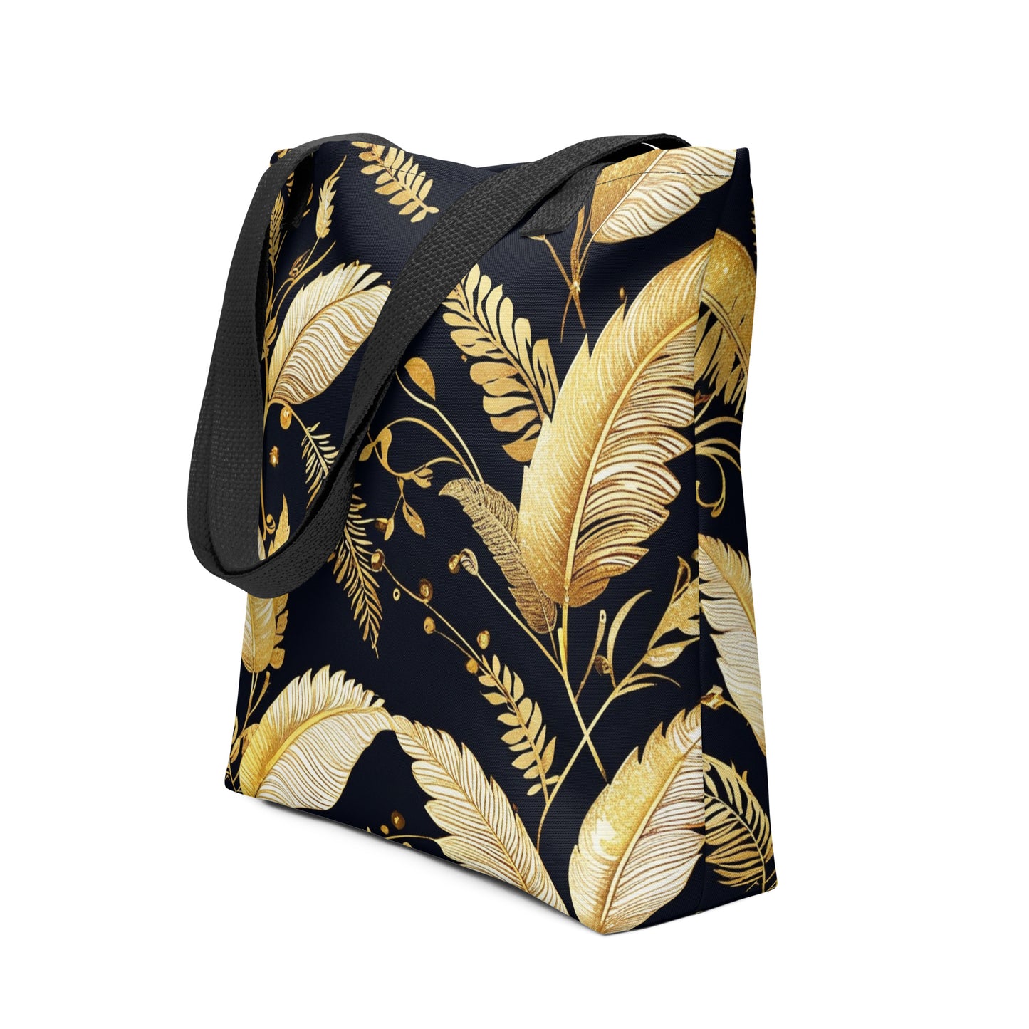 AI Abstract design Black and gold shimmer Tote bag
