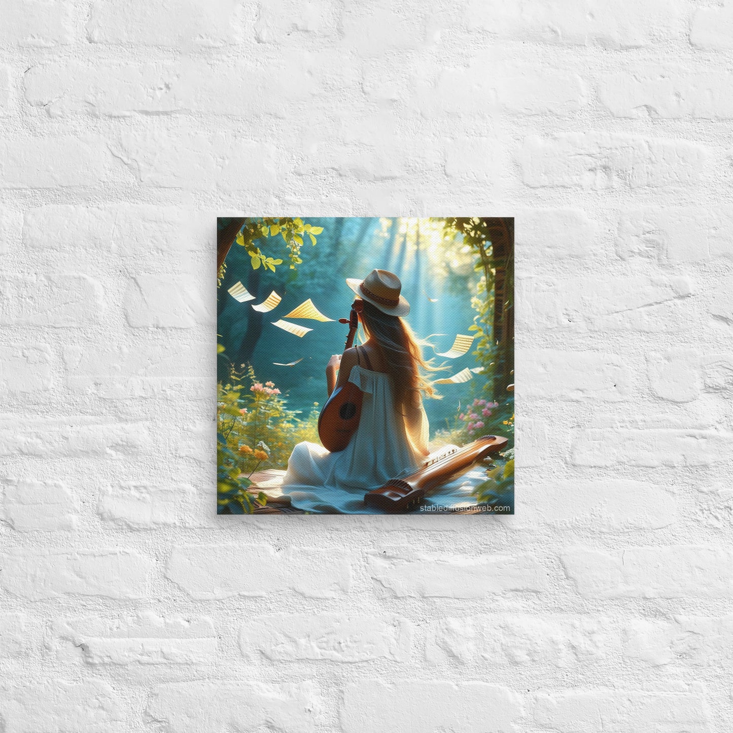 AI Art Serene Garden Canvas