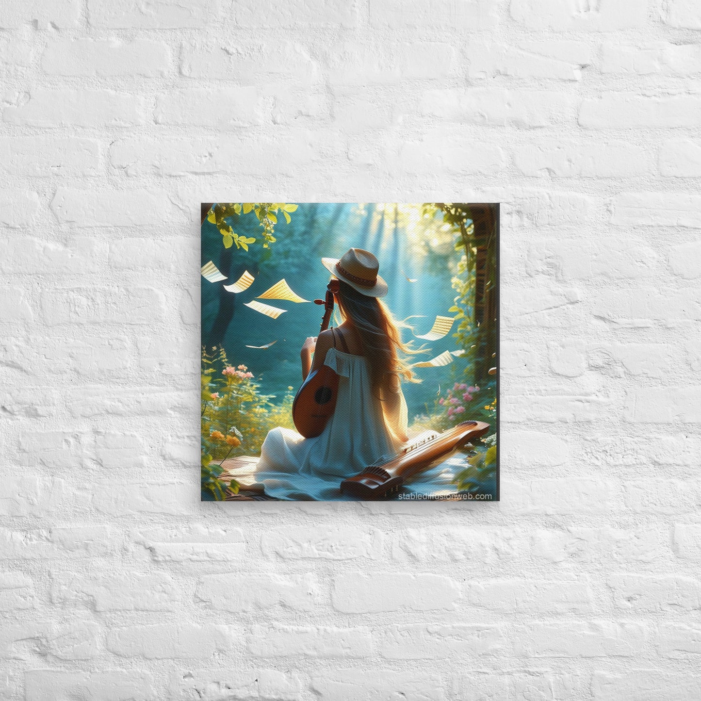 AI Art Serene Garden Canvas