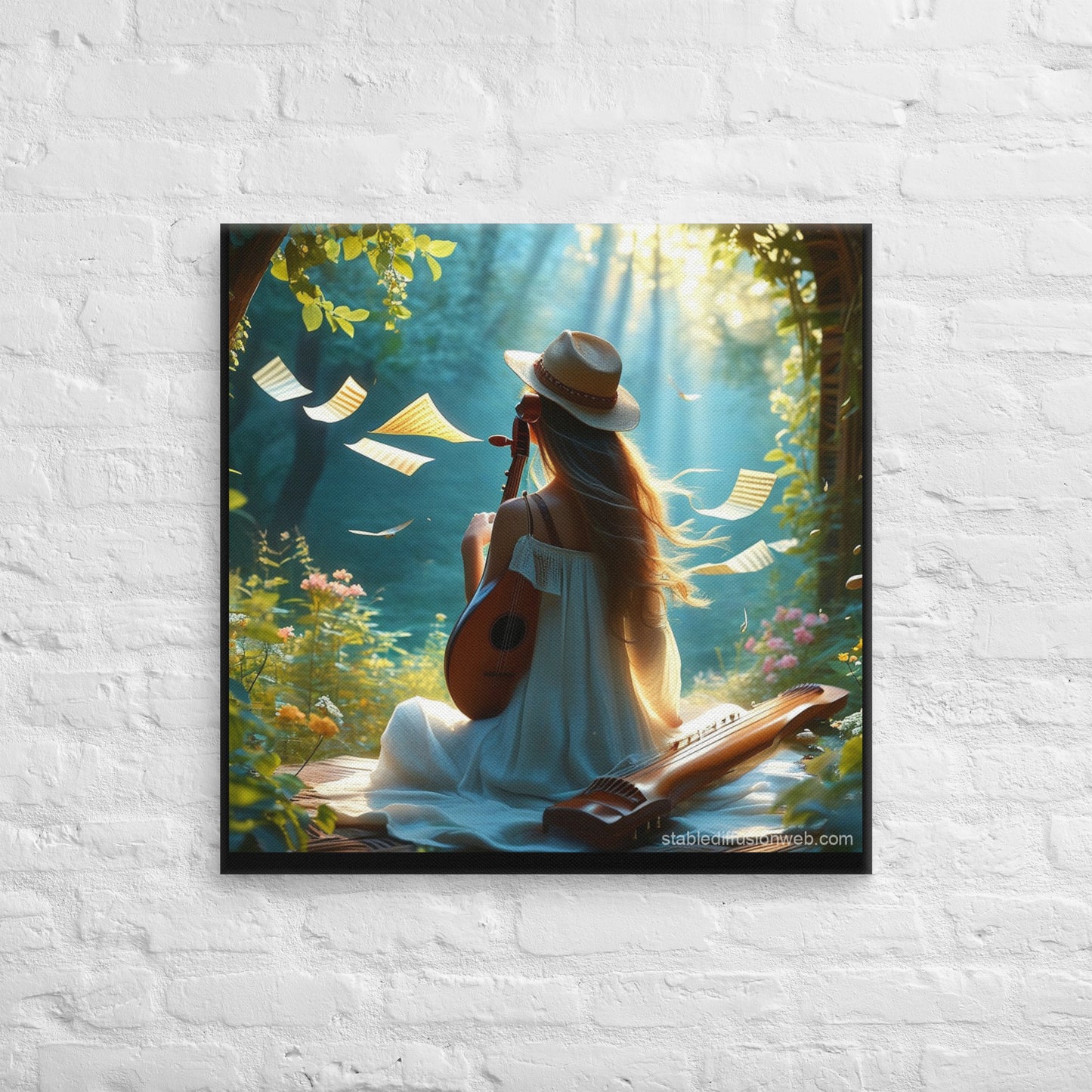 AI Art Serene Garden Canvas
