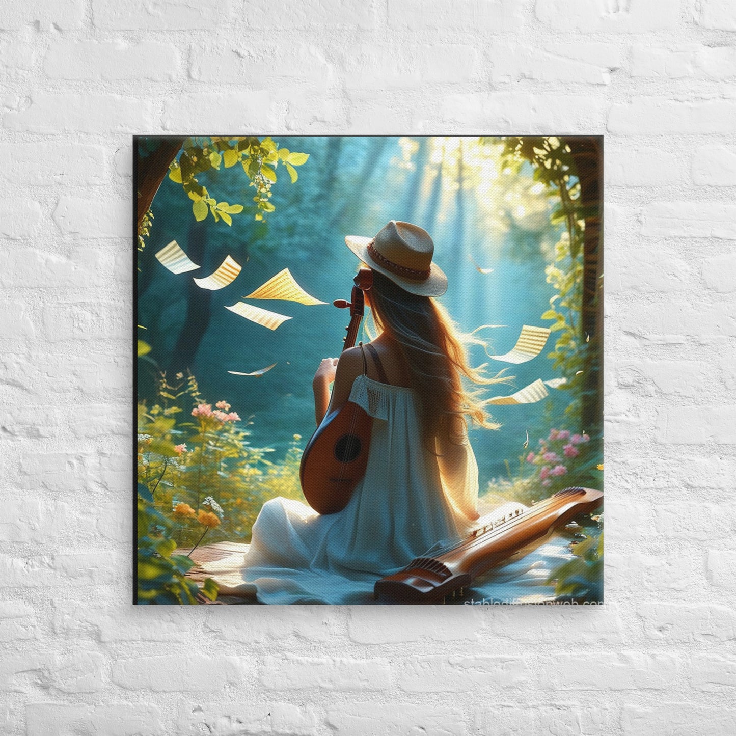AI Art Serene Garden Canvas