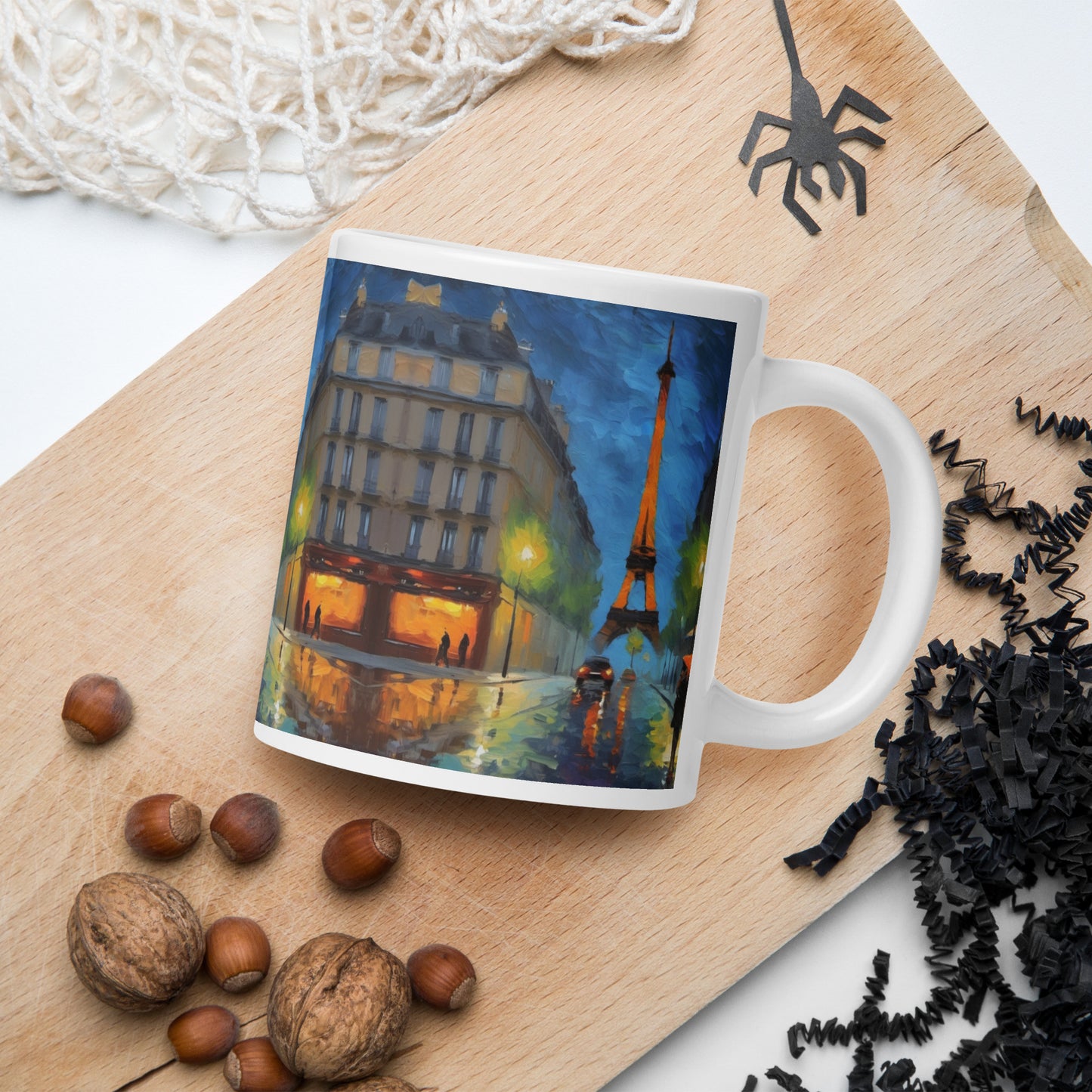 Paris ina cup White glossy mug