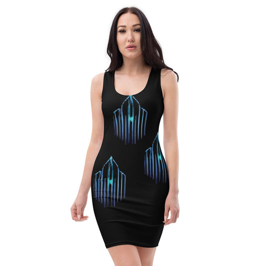 Ai abstract motif Bodycon dress