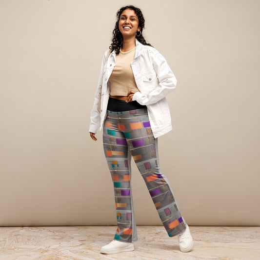 Ai abstract motif Flare leggings
